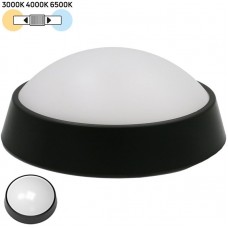 Φωτιστικό Πλαφονιέρα Φ18 LED 15W 230V 1500lm CCT Polycarbonate Μαύρο IP65 21-1801518